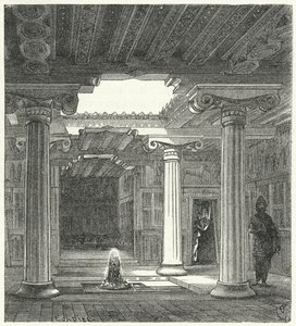 Ionische binnenplaats van een oud-Grieks huis door Eugene Emmanuel after Viollet le Duc