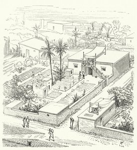 Landelijk huis in het oude Egypte door Eugene Emmanuel after Viollet le Duc