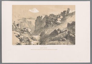 Ganjnameh op de berg Alvand in Iran door Eugene Flandin