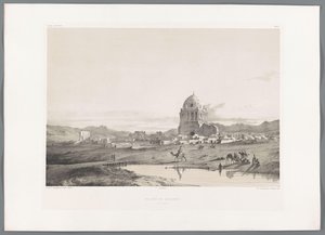 Gezicht op het dorp Soltaniyeh door Eugene Flandin