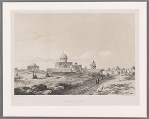 Imamzadeh van Hussein in Qazvin door Eugene Flandin