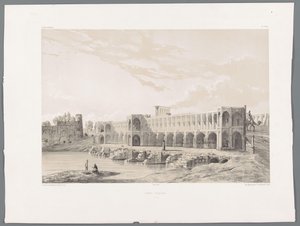 Khaju brug of Pol-e Khaju in Isfahan door Eugene Flandin