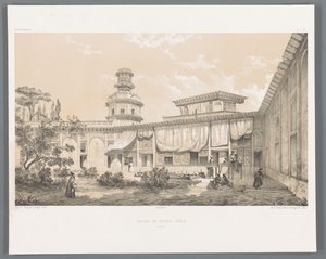Paleis Char Bagh in Isfahan door Eugene Flandin