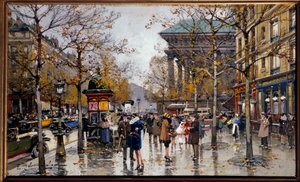 Uitzicht op de boulevard des Italiens in Parijs.
