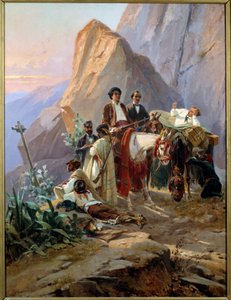 Souvenir van de reis van Parijs naar Cadiz gemaakt in 1846 door Alexandre Dumas en zijn vrienden door Eugene Giraud