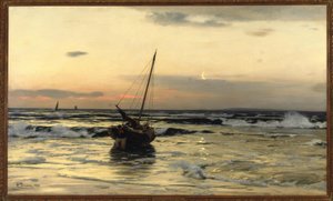 Zonsondergang aan zee