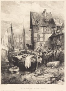 Interieur van een haven door Eugene Isabey