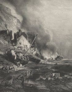 Herstellen van een Schip bij Eb door Eugene Isabey