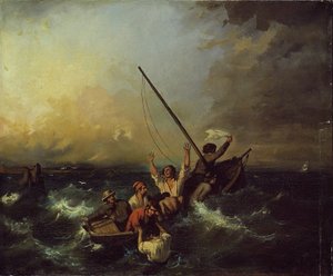 Schipbreuk door Eugene Isabey