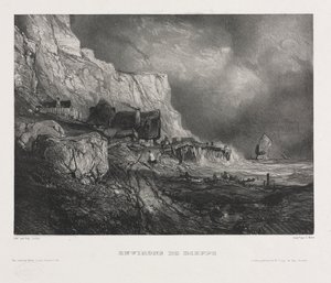 Zes Mariniers: Omgeving van Dieppe door Eugene Isabey