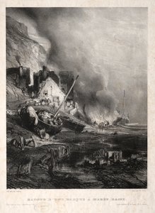 Zes marines: Radoub van een boot bij eb, 1833