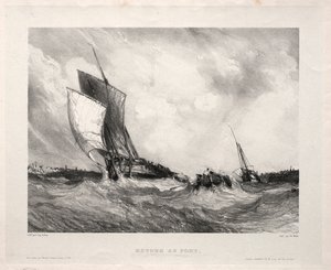 Zes marines: Retour au port, 1833 door Eugene Isabey