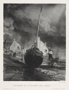 Zes Mariniers: Souvenir de Saint Valéry sur Somme door Eugene Isabey