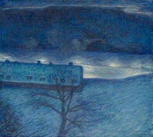 Winternacht over de kade door Eugène Jansson