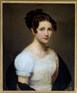 Portret van Eugenie Pamela Lariviere, zus van de schilder door Eugene Lariviere
