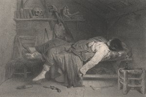 Le Suicide, 1846 door Eugene Leroux