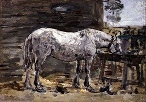 Een paard drinkt, c.1885-90