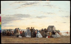 Strandscène, 1865 door Eugene Louis Boudin