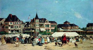 Casino de Trouville door Eugene Louis Boudin