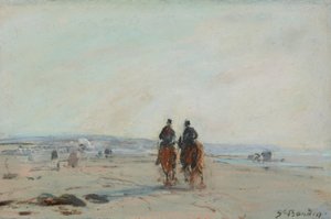 Twee ruiters op het strand, ca. 1864-68