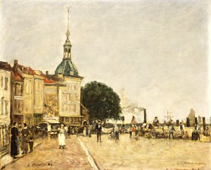 Dordrecht, de stad, 1884 door Eugene Louis Boudin