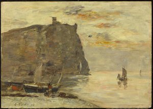 Kliffen bij Étretat door Eugene Louis Boudin