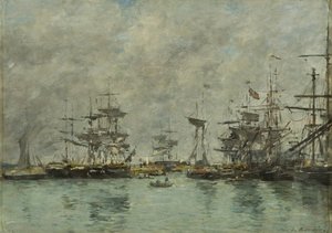 Havengezicht door Eugene Louis Boudin