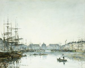 Le Havre, Le Bassin du Commerce, 1894 door Eugene Louis Boudin