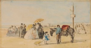 Op het strand, 1866 door Eugene Louis Boudin