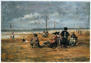 Op het strand, 1880 door Eugene Louis Boudin