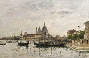 Santa Maria della Salute en de Dogana, Venetië door Eugene Louis Boudin