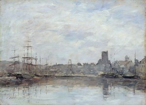 Septembermorgen: Haven van Fecamp door Eugene Louis Boudin