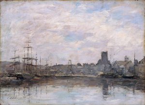 Septembermorgen: Haven van Fecamp, 1880 door Eugene Louis Boudin