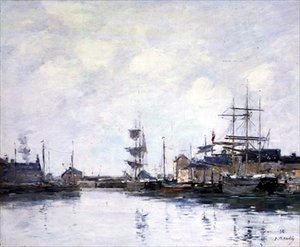 Het Bekken bij Fecamp door Eugene Louis Boudin
