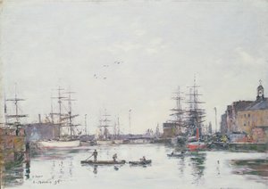 Het bassin van de Barre, Le Havre, 1895 door Eugene Louis Boudin