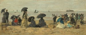 Het Strand, 1877 door Eugene Louis Boudin