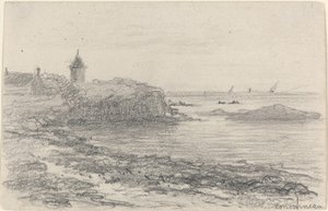 De kust bij Concarneau, midden-late 19e eeuw door Eugene Louis Boudin