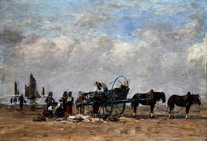 De viskar, Berck door Eugene Louis Boudin
