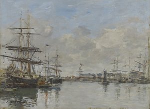 De Haven van Le Havre, ca. 1885-90 door Eugene Louis Boudin