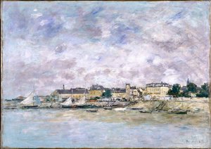 De haven, Trouville, 1886 door Eugene Louis Boudin