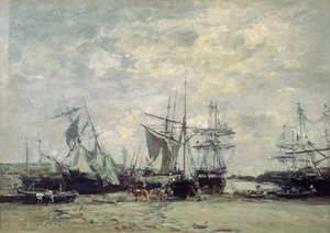 De Haven van Portieux, 1873 door Eugene Louis Boudin