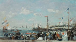 De regatta in Le Havre, 1869 door Eugene Louis Boudin