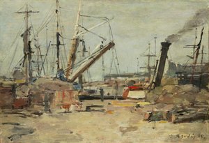 De Trawlers, 1885 door Eugene Louis Boudin