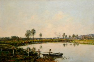 De Waterweiden in Deauville, Frankrijk door Eugene Louis Boudin