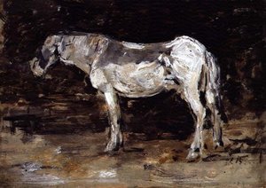 Het witte paard, c.1885-90 door Eugene Louis Boudin
