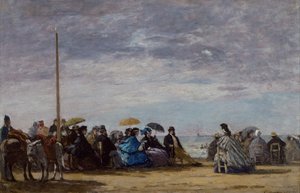 Het strand, 1864 door Eugene Louis Boudin