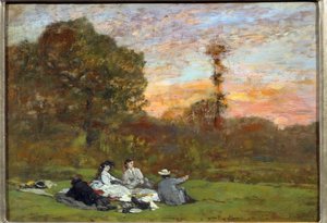 Het ontbijt op het gras door Eugene Louis Boudin