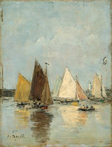 De terugkeer van de boten, 1897 door Eugene Louis Boudin