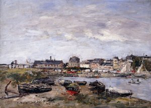 Trouville: Uitzicht richting Deauville op marktdag door Eugene Louis Boudin