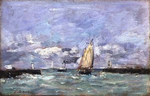 Trouville, c.1885-90 door Eugene Louis Boudin